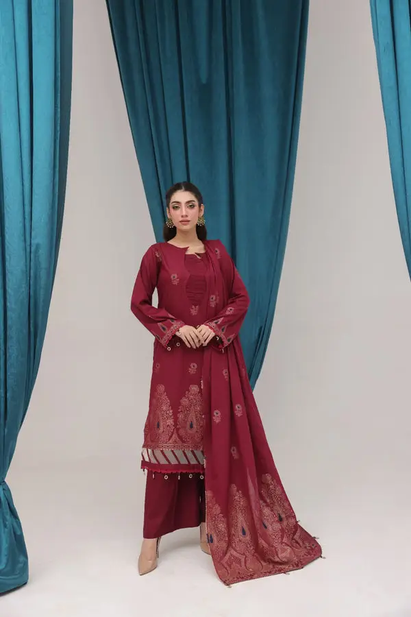 Lamisah Jacquard 3 Piece Suit with Fancy Dupatta