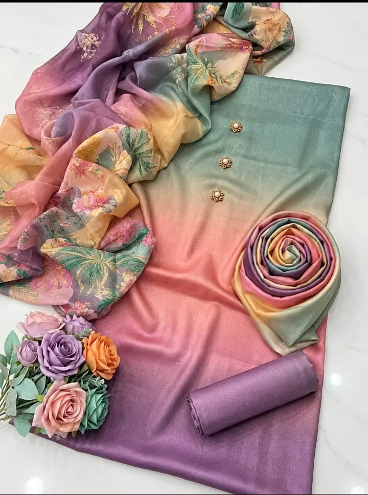 3 Pcs Women's Unstitched Printed Suit