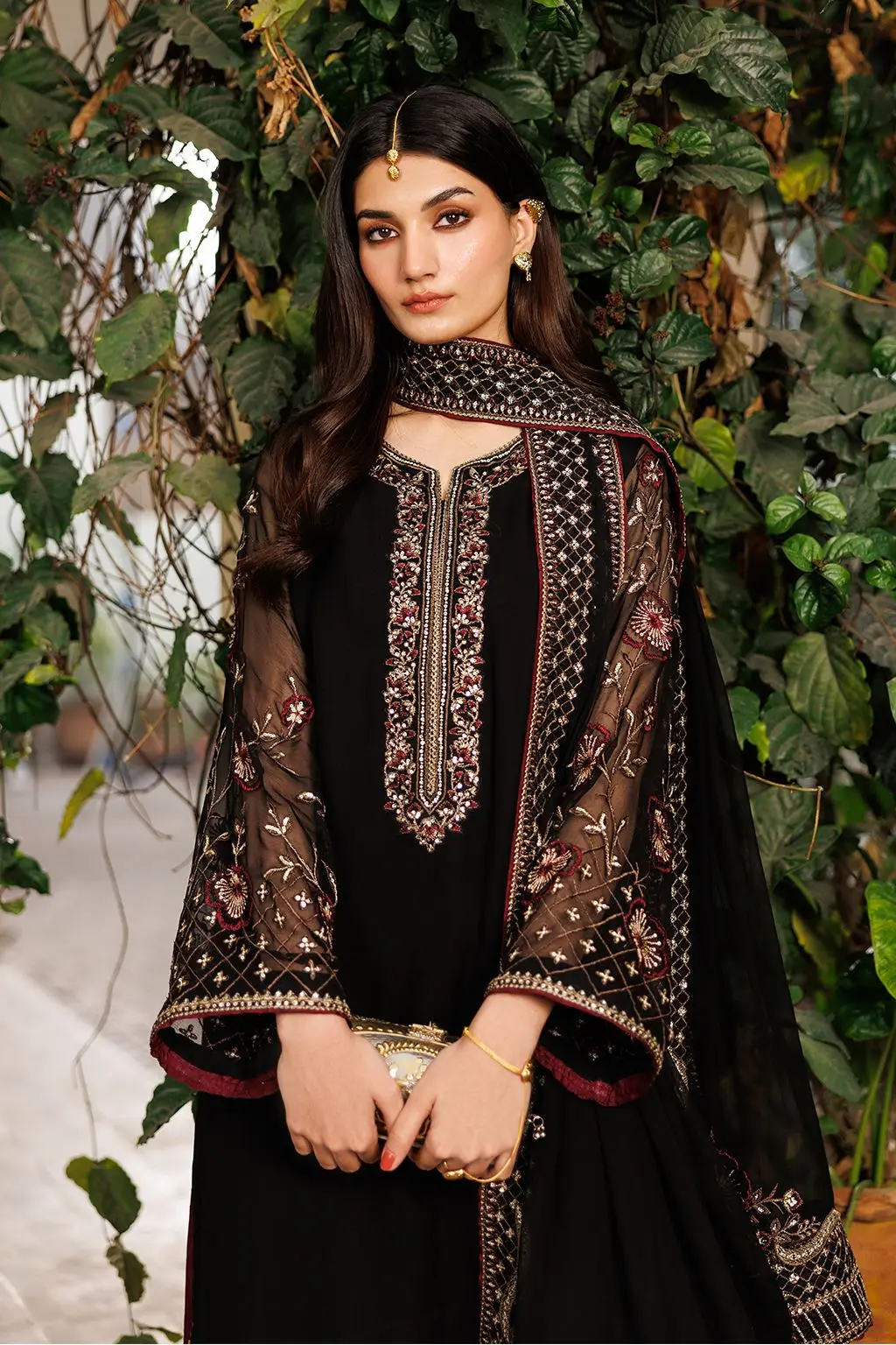 Luxury Chiffon Embroidered 3 Piece Unstitched Suit for Women | Heavy Embroidery & Adda Work | Ready to Wear Embroidered Dupatta | Embroidered Silk Trouser