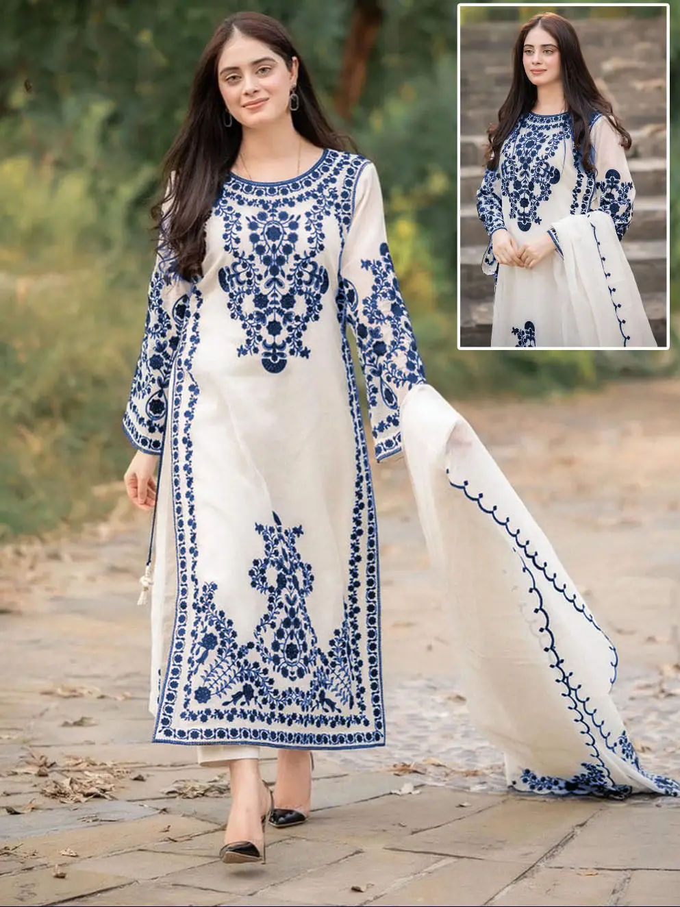 Women's Heavy Embroidered Organza 3 Piece Suit with Embroidered Dupatta – Luxury Party Wear Dress | Eid & Wedding Collection