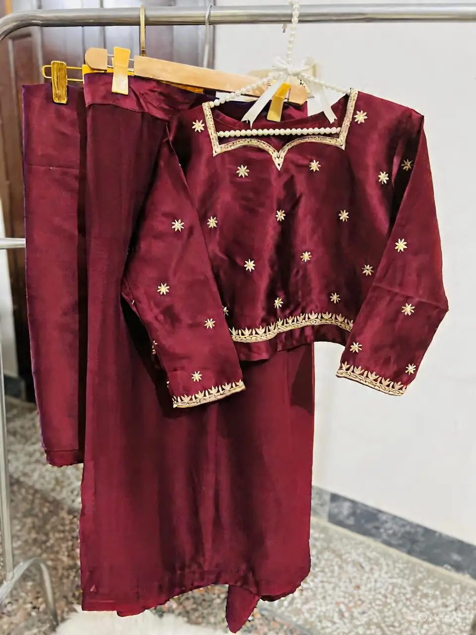 Ready to Wear Chiffon Saree with Embroidered Silk Blouse & Silk Petticoat – 7 Yards Stitched Party Wear Saree for Women