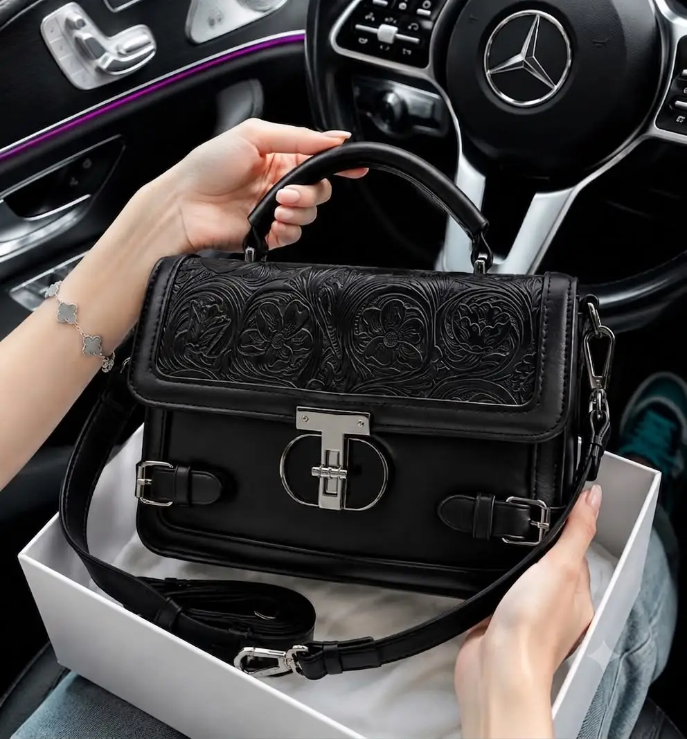 Branded Crossbody Bag for Women - Ladies Shoulder Bag - Leather Cross Body Bag with Long Strap - Stylish Hand Bag