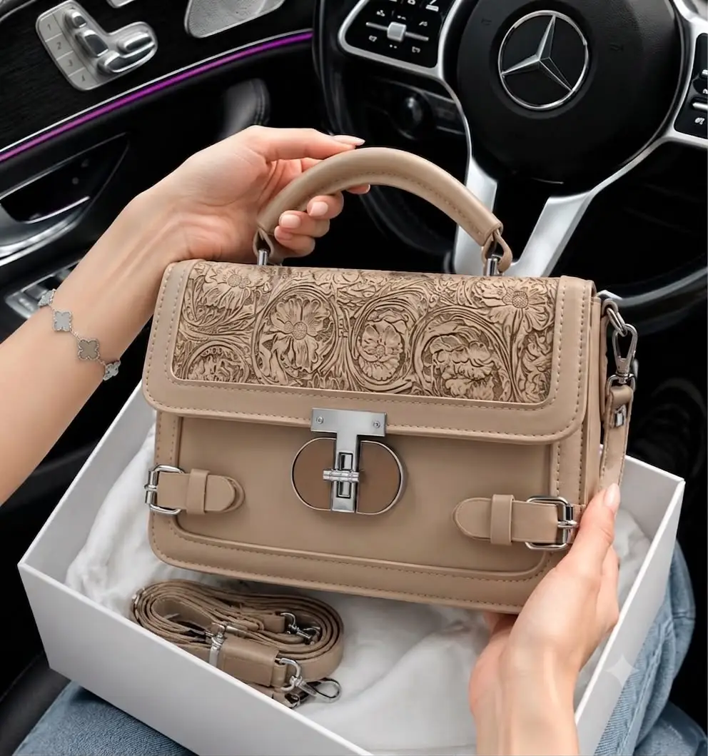 Branded Crossbody Bag for Women - Ladies Shoulder Bag - Leather Cross Body Bag with Long Strap - Stylish Hand Bag