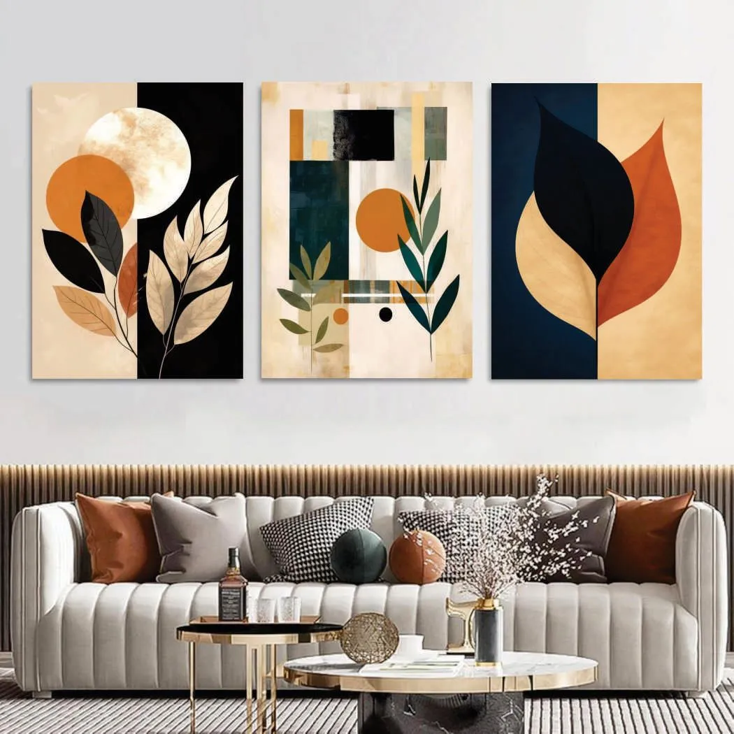 Abstract Art Wall Art 3Pcs 8x11 MDF Multicolor