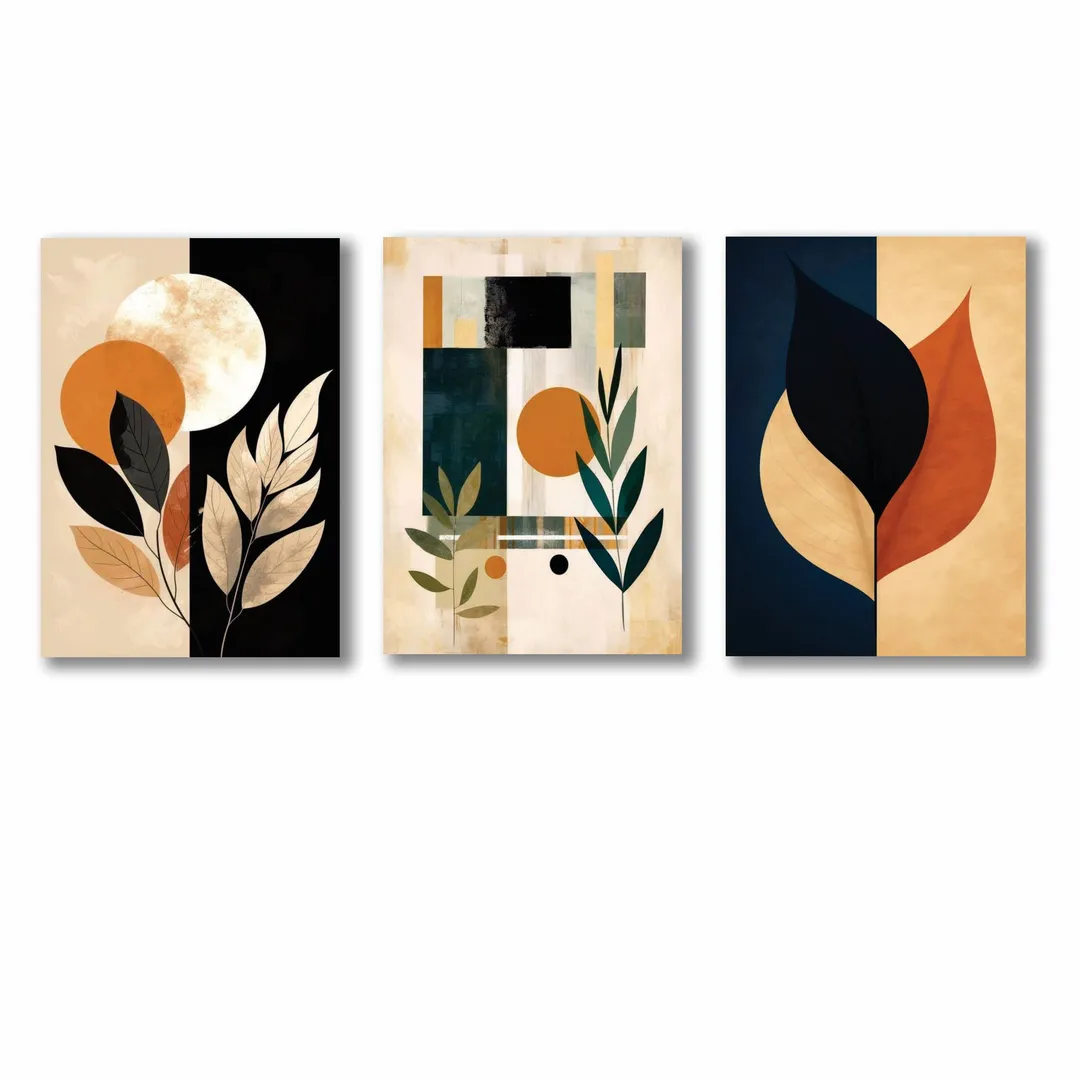 Abstract Art Wall Art 3Pcs 8x11 MDF Multicolor