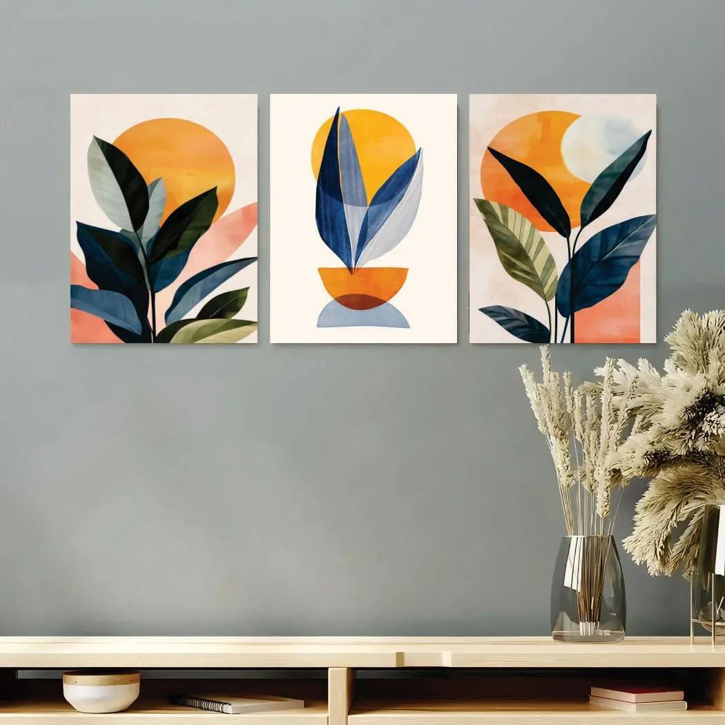 3 Pcs Abstract Art Wall Art 8x11 MDF Multicolor
