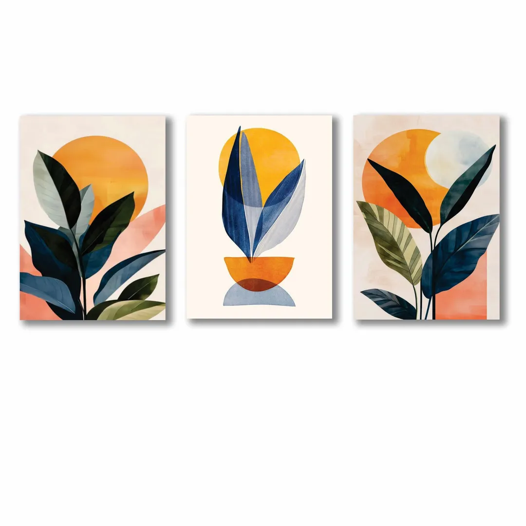 3 Pcs Abstract Art Wall Art 8x11 MDF Multicolor