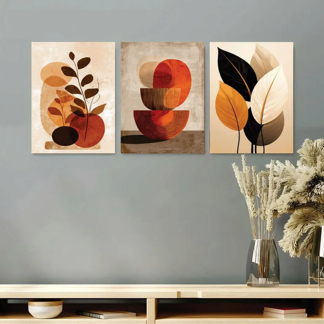 Abstract Art Wall Art 3Pcs 8x11 MDF Multicolor