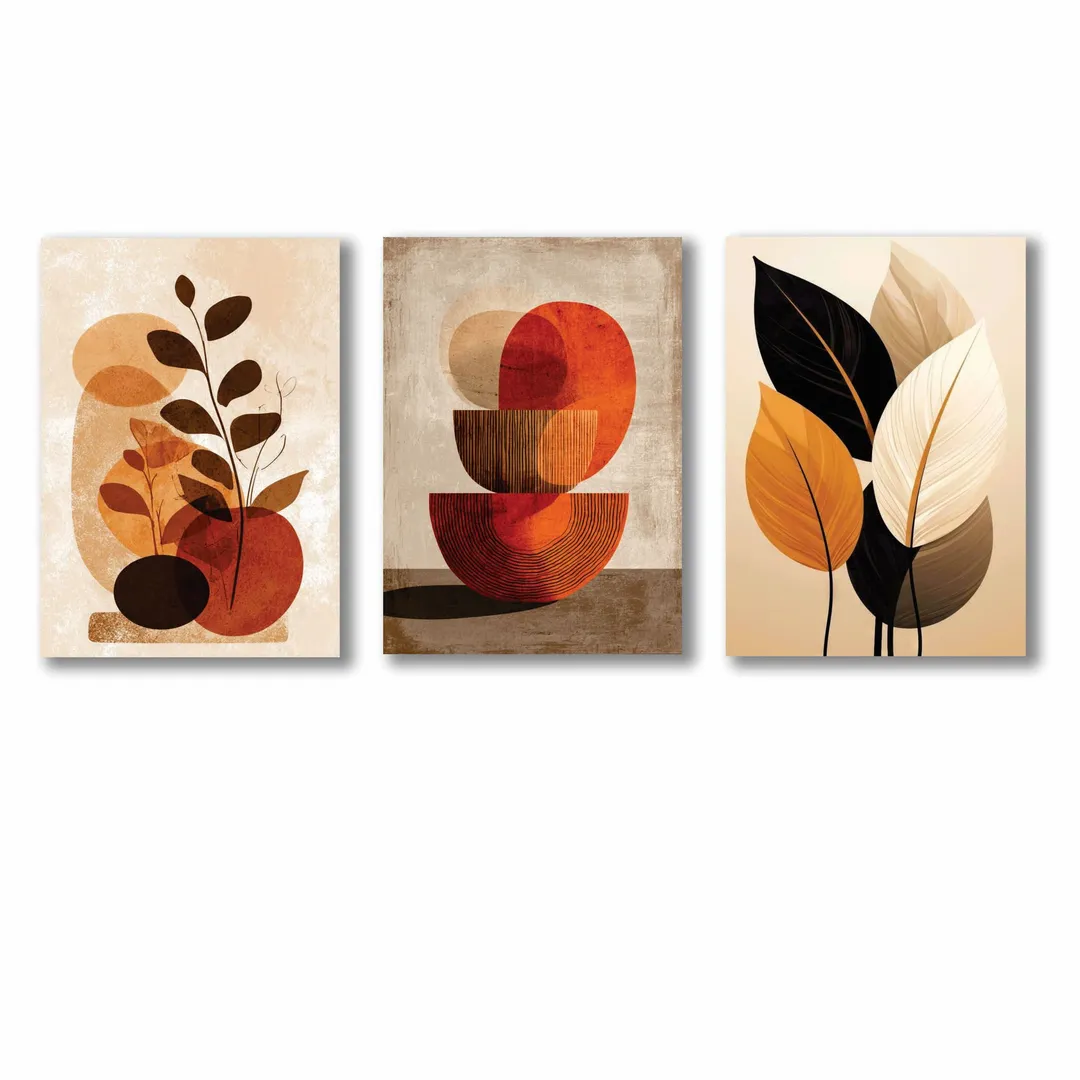 Abstract Art Wall Art 3Pcs 8x11 MDF Multicolor
