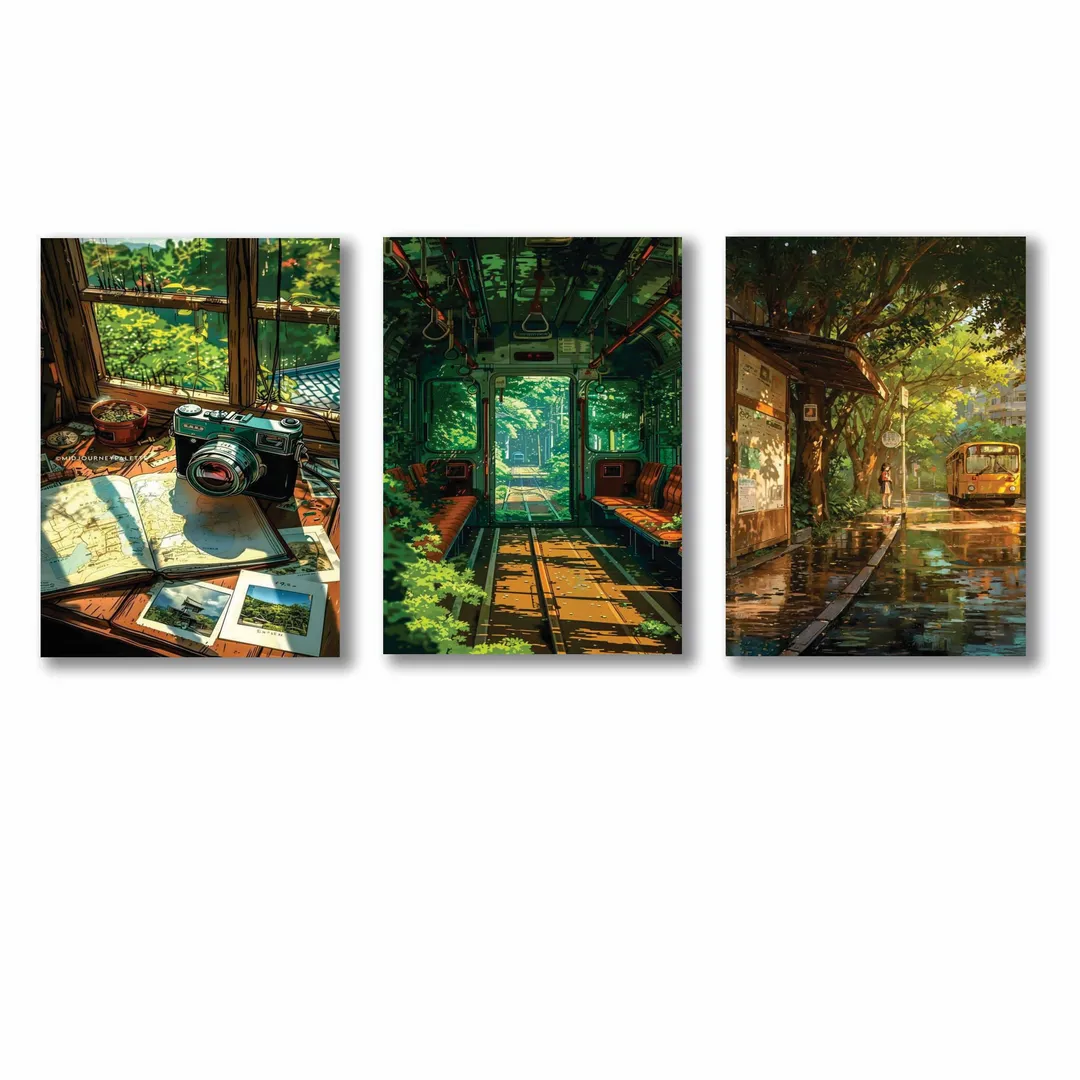 3 Piece Wooden Wall Art Set Multicolor 8x11 Inch