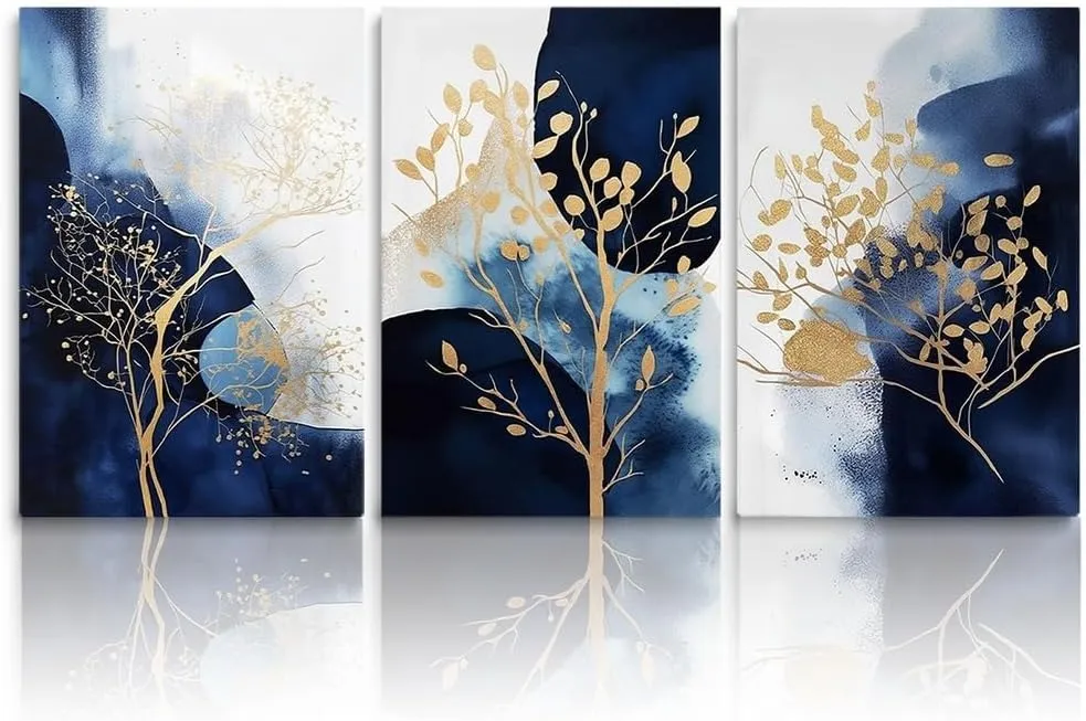 3 Pcs Leaf Shaped Wall Art 8x11 MDF Multicolor