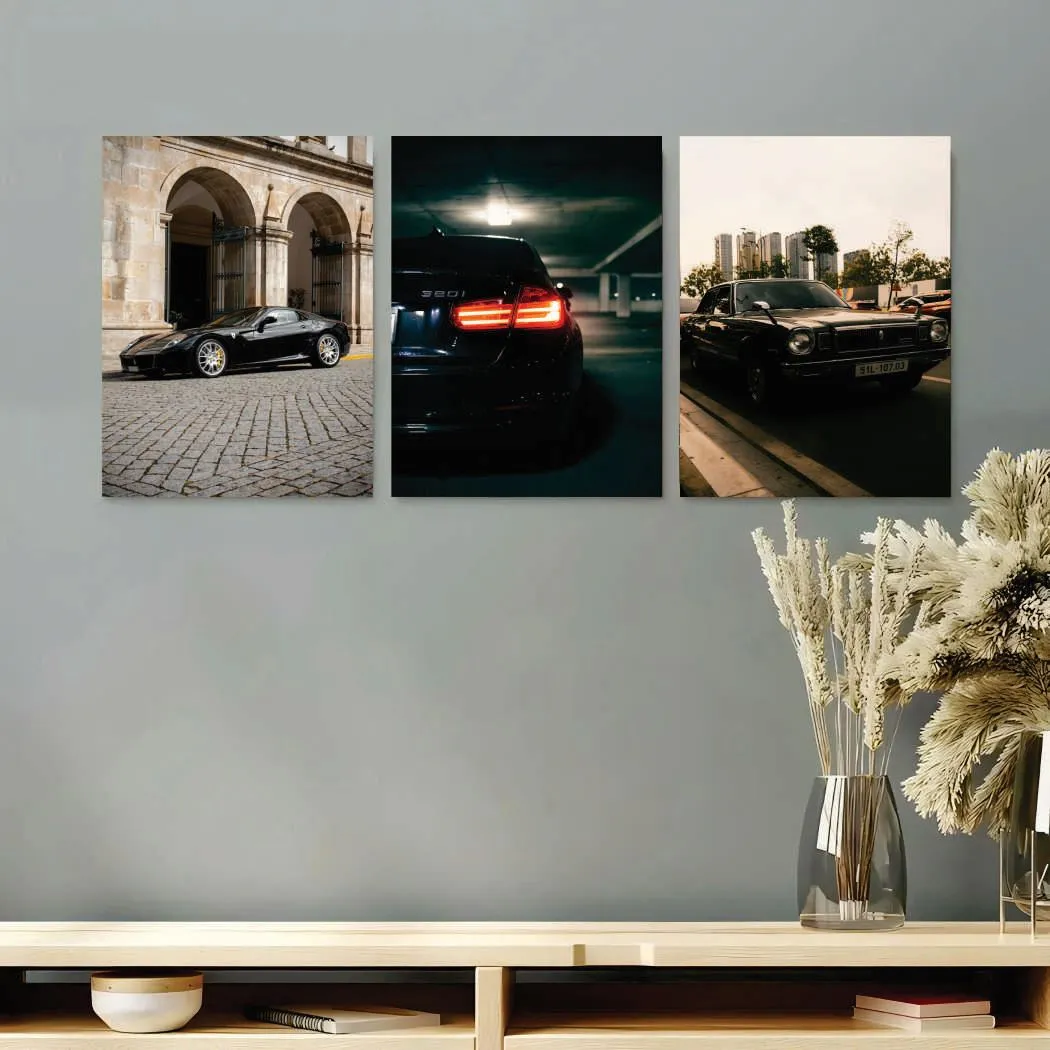 3 Pcs Cars Wall Art Set 8x11 MDF Multicolor