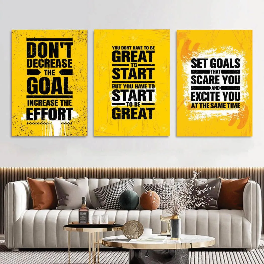 3 Pcs Motivational Wall Art Set 8x11 Multicolor