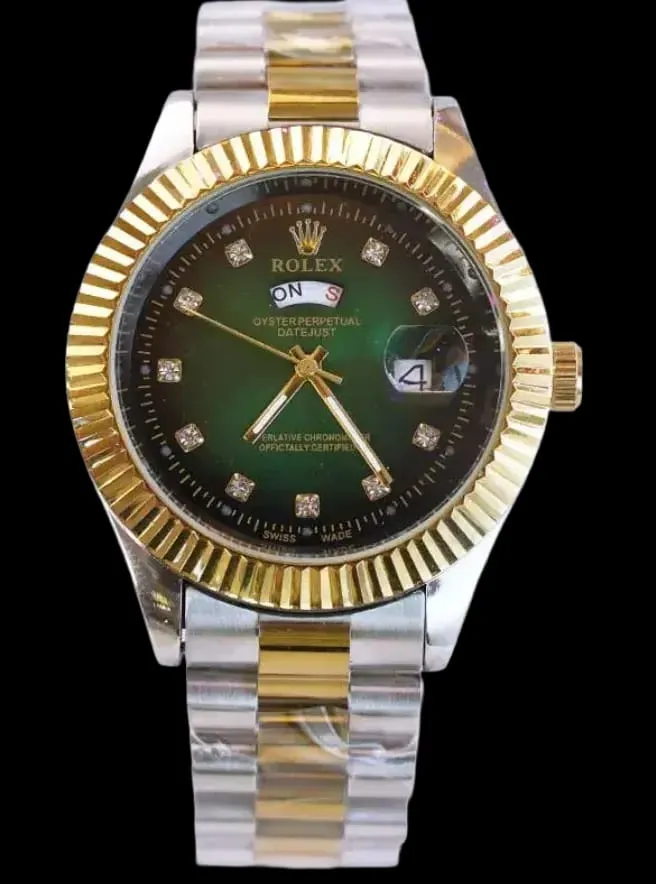 Unisex Green Dial 41mm Stainless Steel Watch