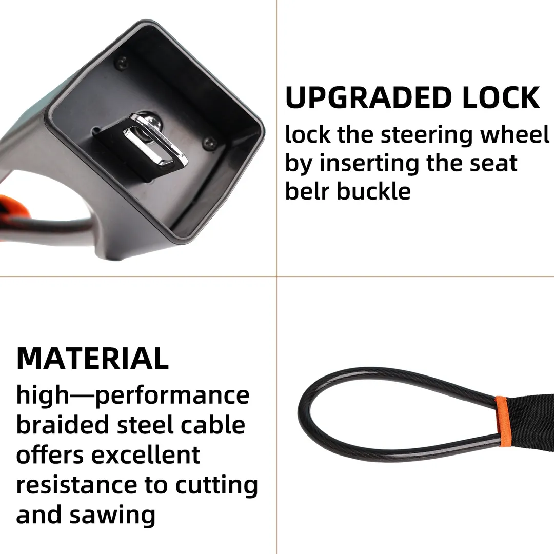 1 Pc Visibility Car Wheel Lock Universal Anti-Theft Steering Wheel Lock