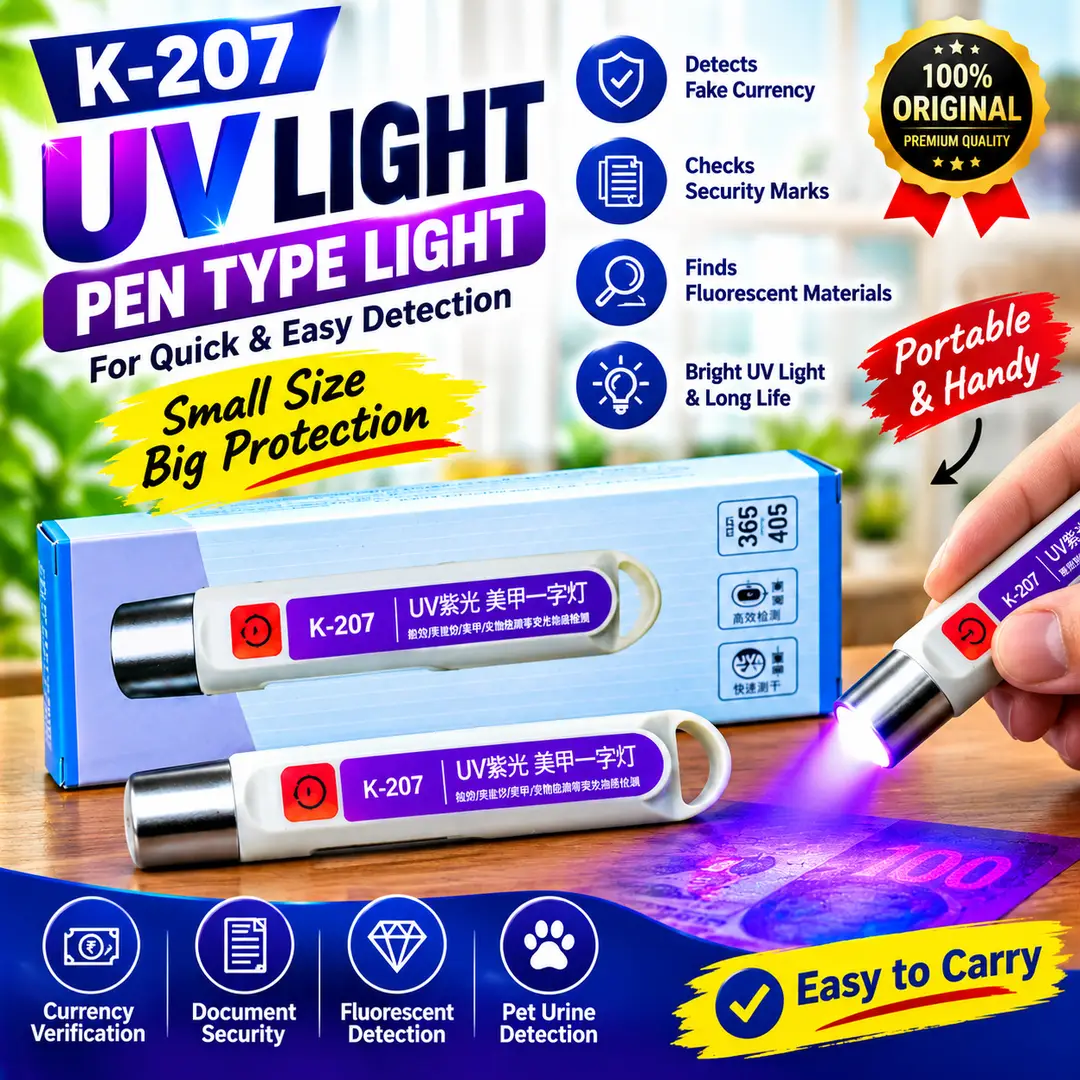 K-207 UV Glue Curing Light 365/405nm – Portable UV Light for Glass Repair, Jewelry, Electronics, Plastic & Acrylic Bonding