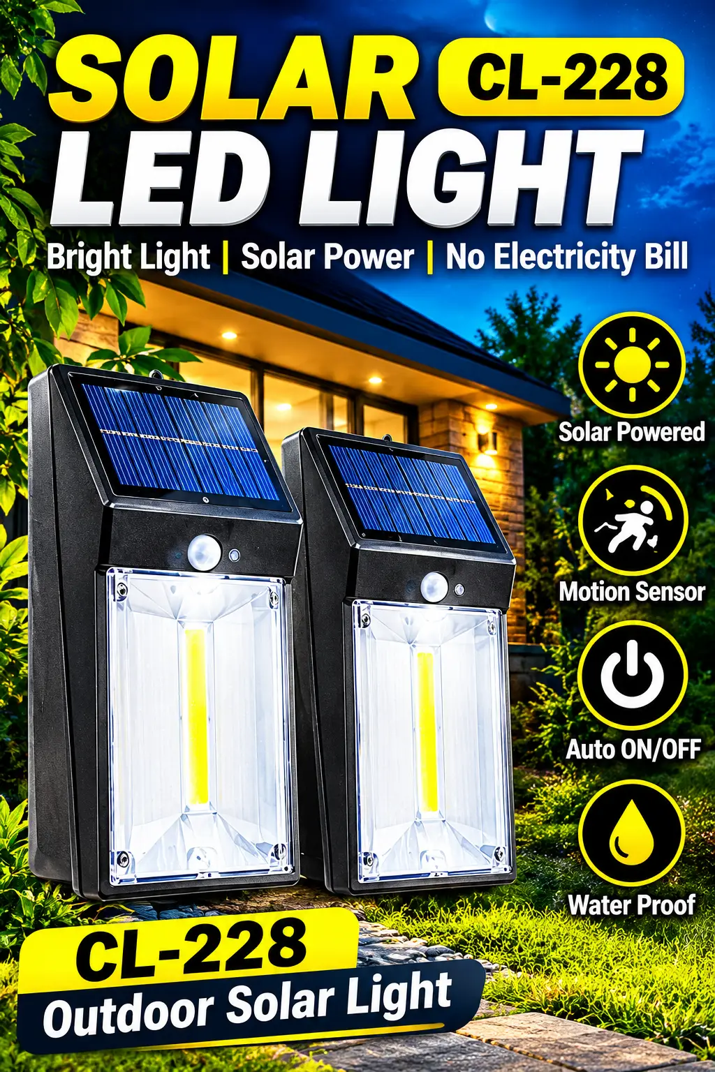 CL-228 Solar LED Light with Motion Sensor/ Solar