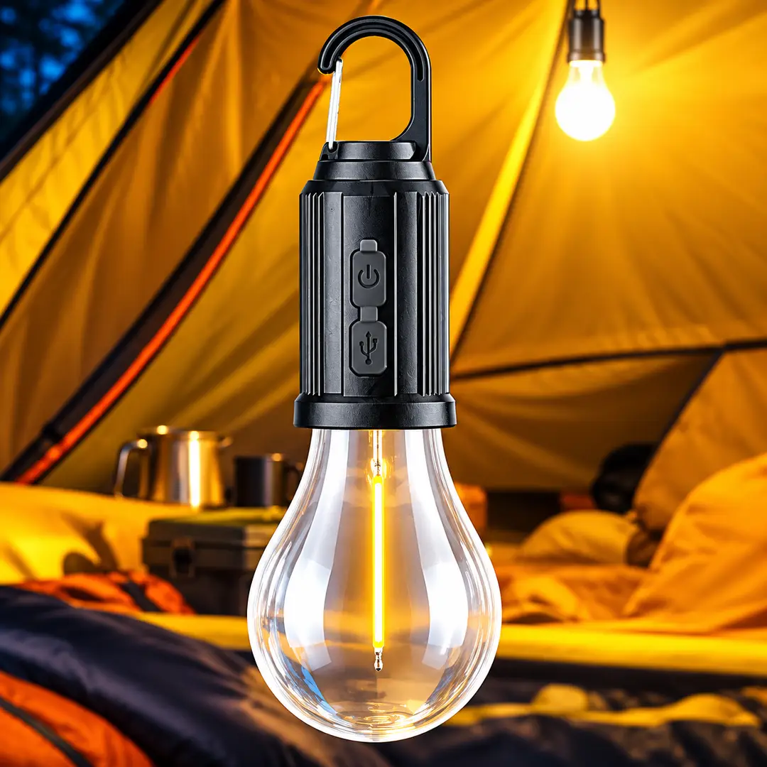 Rechargeable LED Camping Light Bulb with Hanging Hook