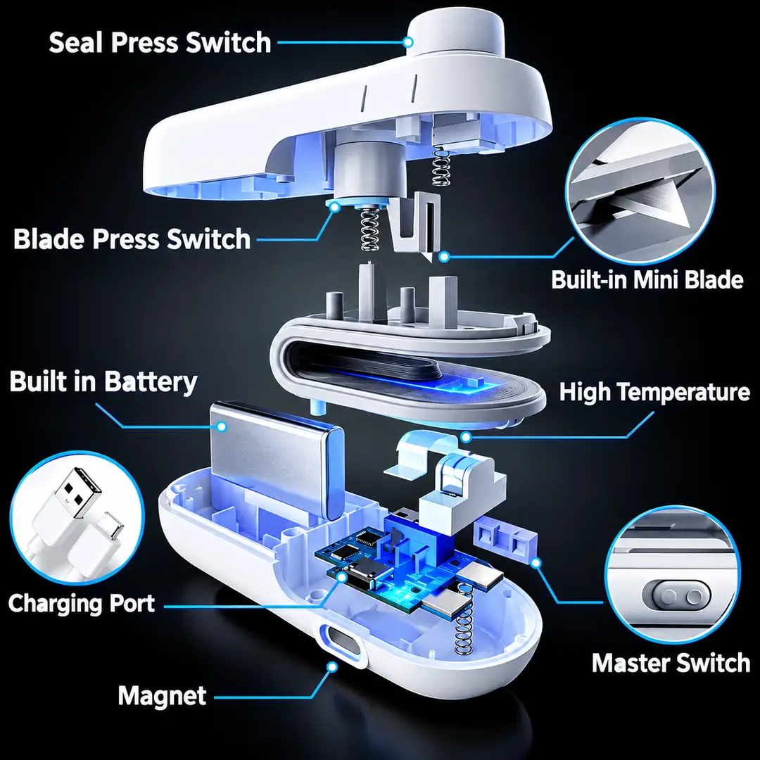 Mini Heat Sealer Machine | Portable Handheld Bag Sealing Machine | Food Snack Packet Sealer | Easy & Quick Seal