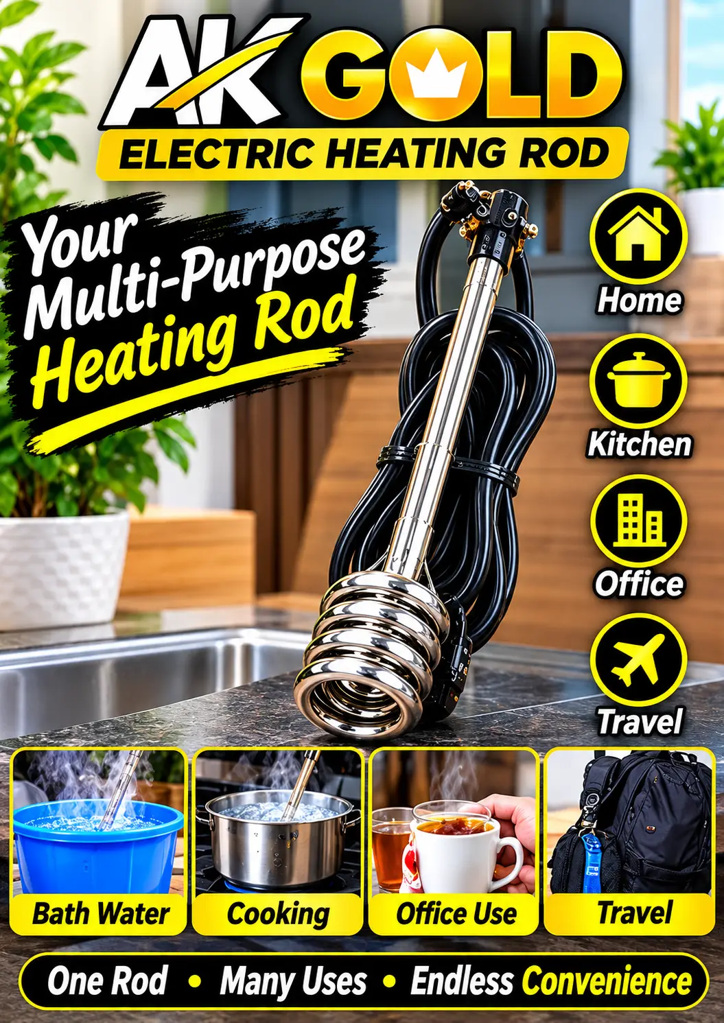 AK GOLD Electric Water Heating Rod
