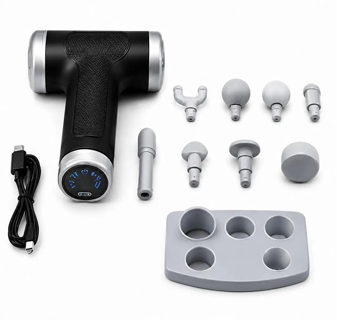Blueidea BLD-780 Fascia Massage Gun | 9 Massage Heads | 6 Speed Levels | Deep Tissue Muscle Massager | Rechargeable Portable Massage Gun