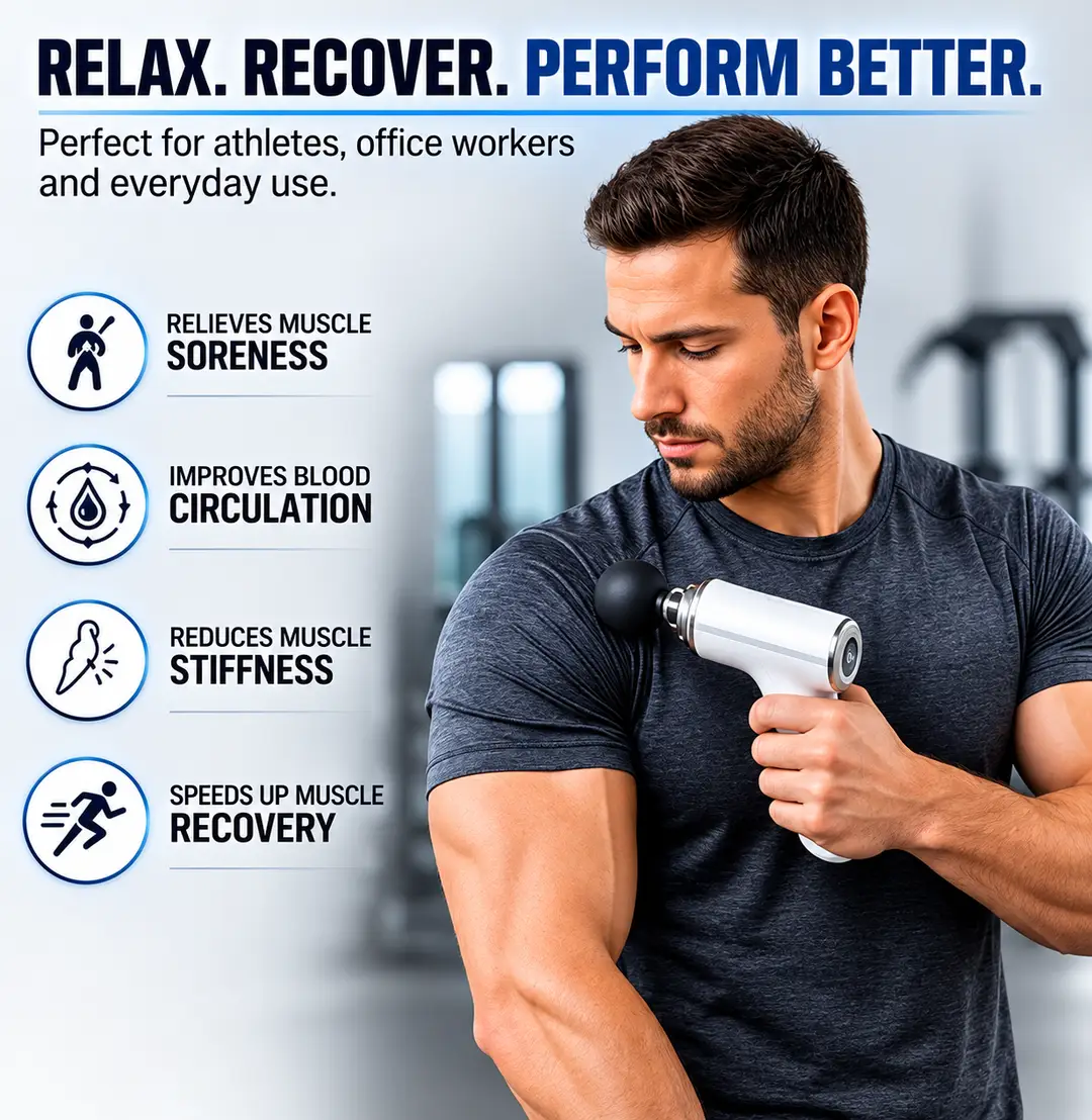 Mini Massage Gun Deep Tissue Muscle Massager | Portable Handheld Percussion Massager | Rechargeable