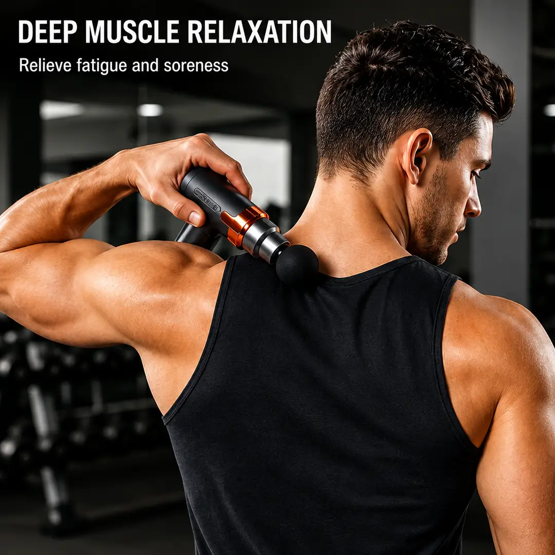 Smart Fascia Massage Gun JY-760 | Deep Tissue Muscle Massager | 6 Speed Levels | 4 Massage Heads | USB Rechargeable