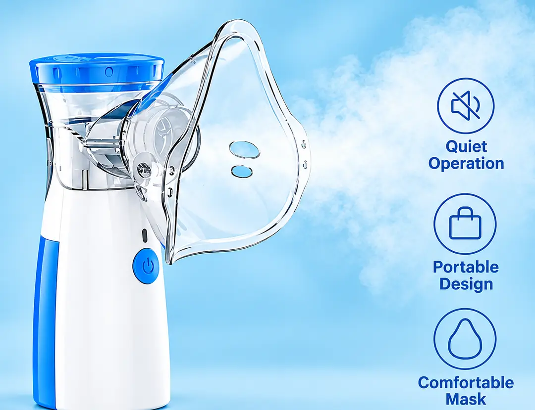 HH-W302PLUS Mesh Nebulizer – Portable Handheld Nebulizer Machine, Quiet Operation, Fine Mist Technology, Easy One-Button Use