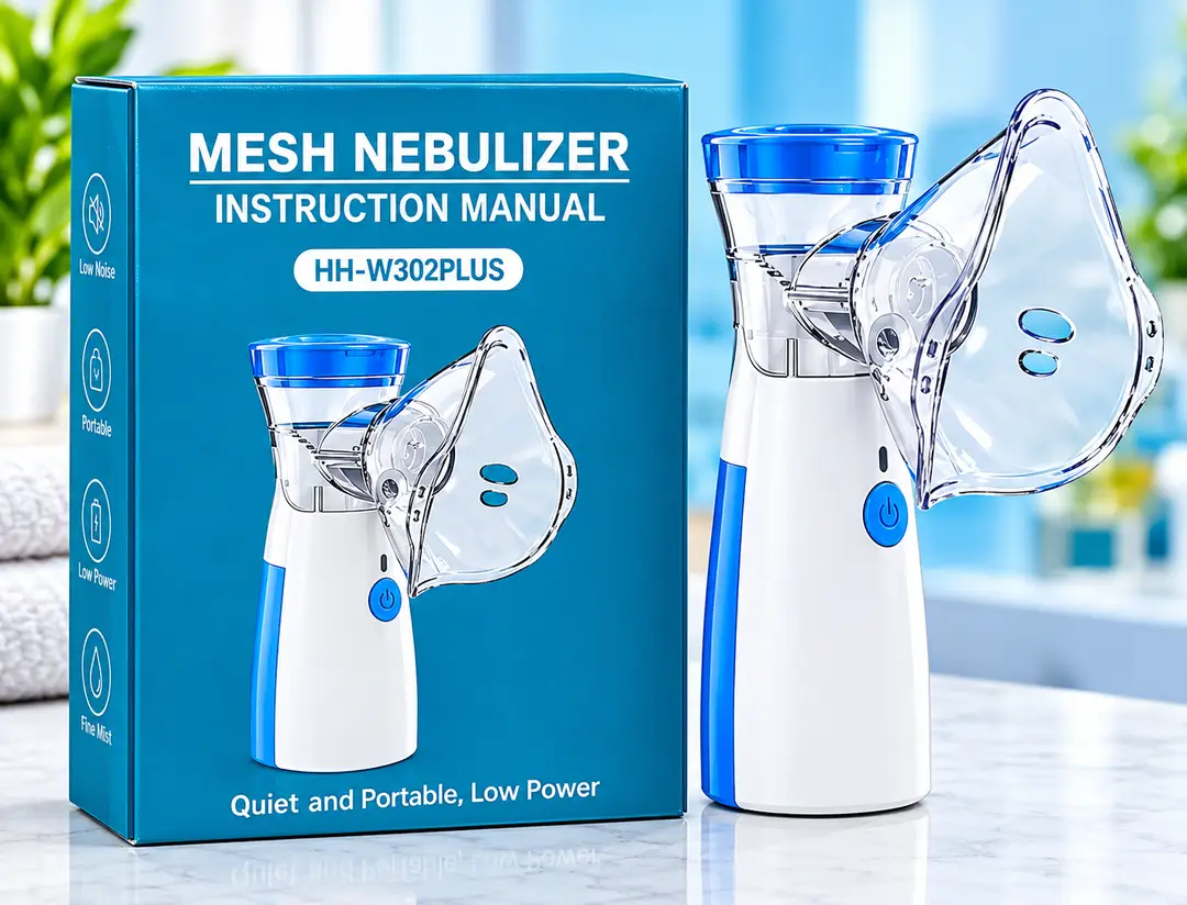 HH-W302PLUS Mesh Nebulizer – Portable Handheld Nebulizer Machine, Quiet Operation, Fine Mist Technology, Easy One-Button Use