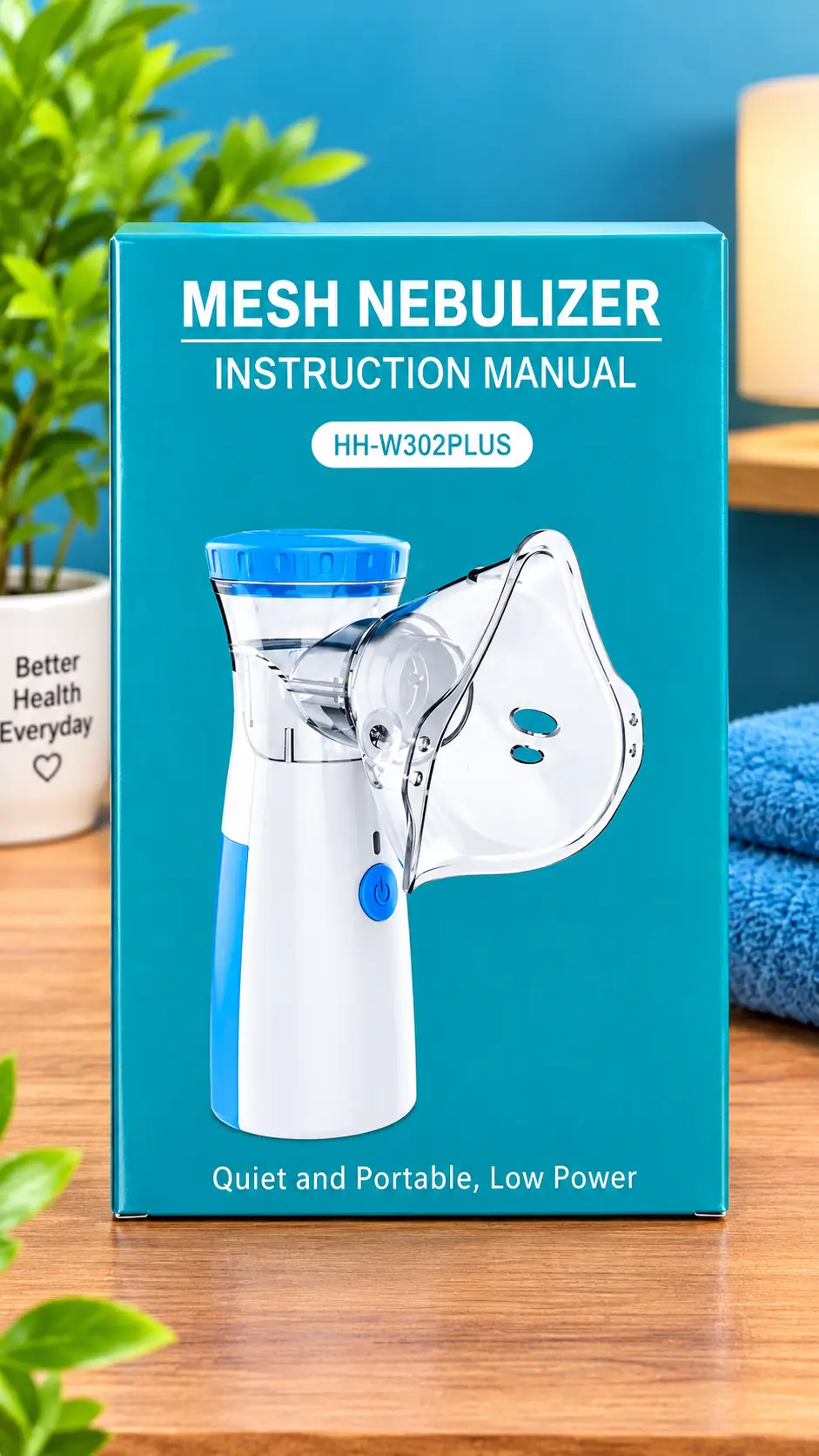 HH-W302PLUS Mesh Nebulizer – Portable Handheld Nebulizer Machine, Quiet Operation, Fine Mist Technology, Easy One-Button Use