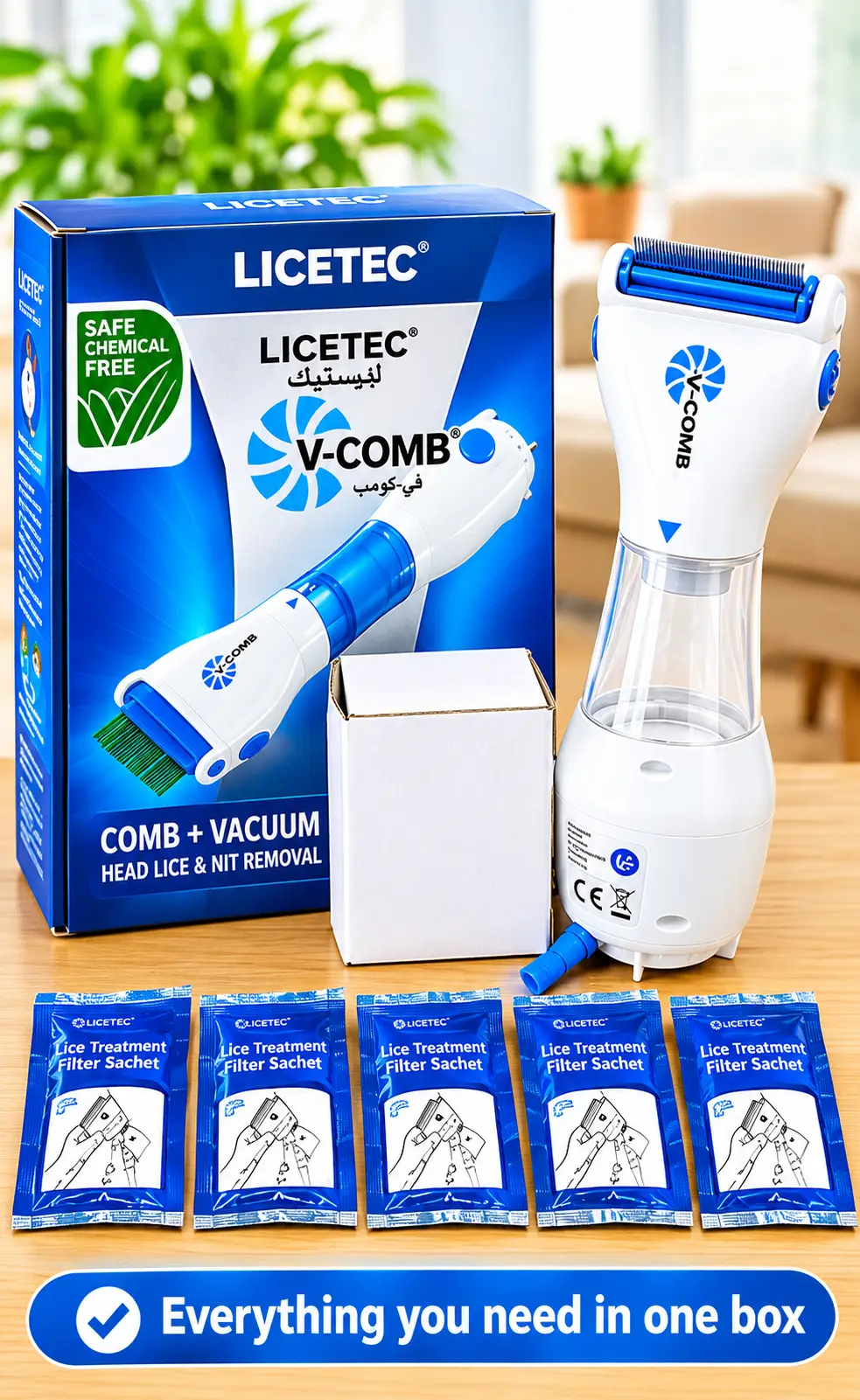 LICETEC V-COMB Electric Head Lice & Nit Removal Comb