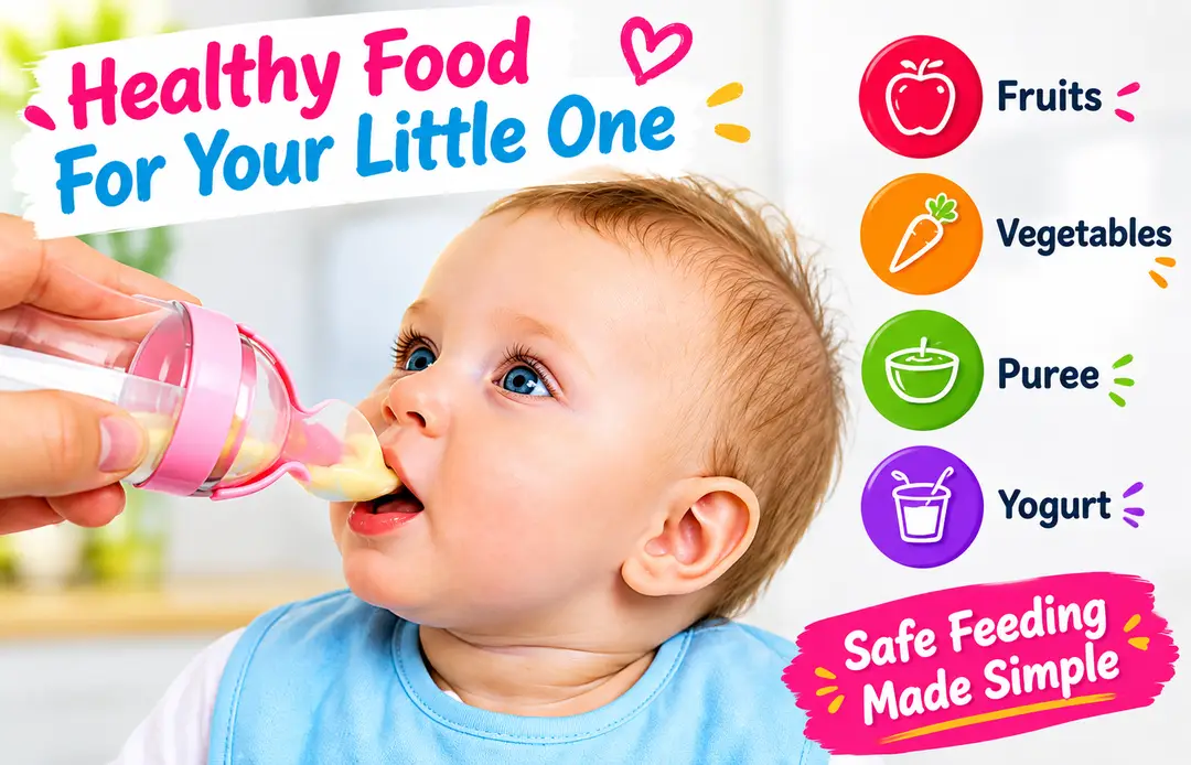Baby Food Feeder Bottle with Soft Spoon – Easy & Mess-Free Baby Feeding Bottle