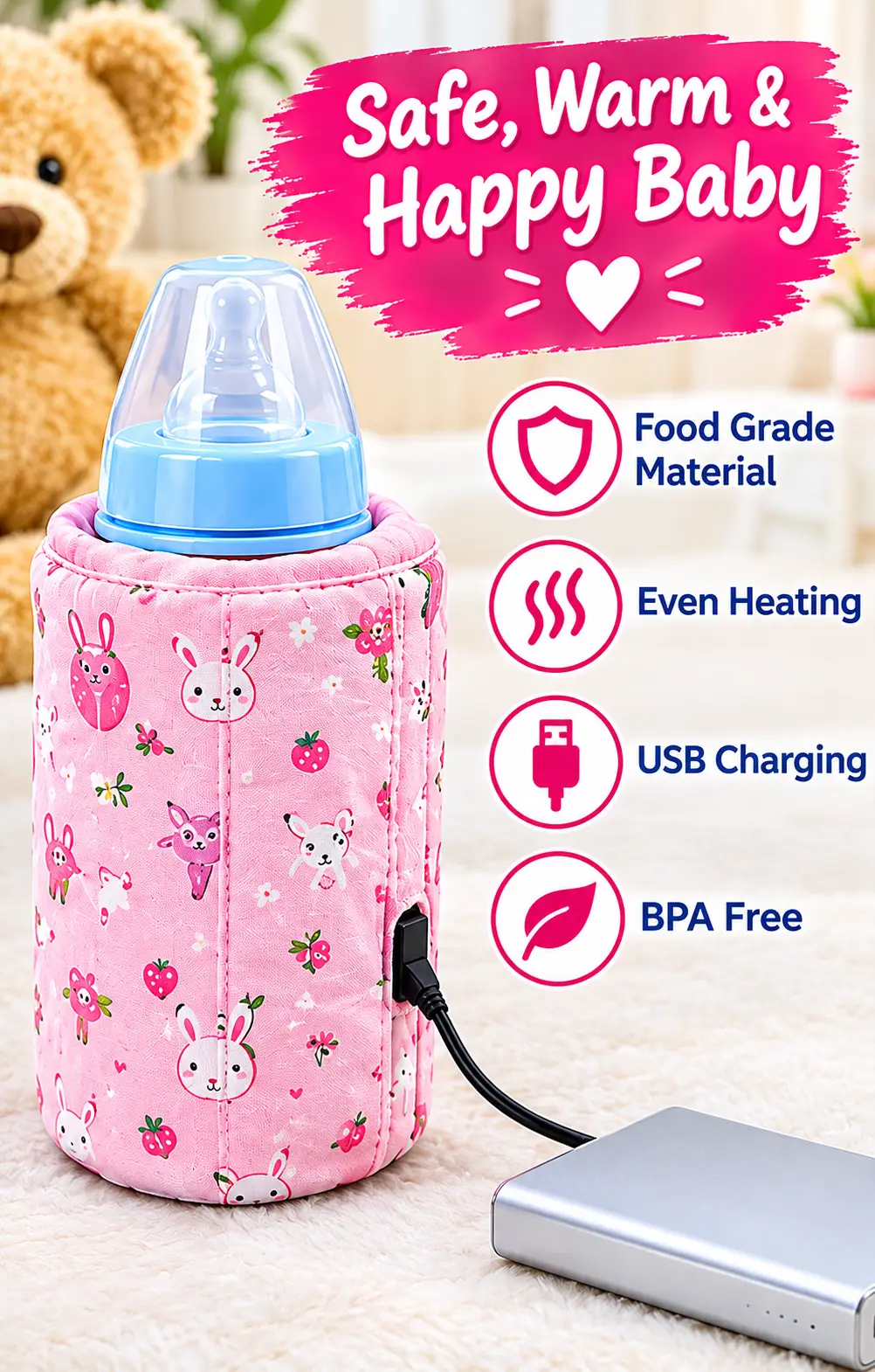 USB Portable Baby Milk Warmer