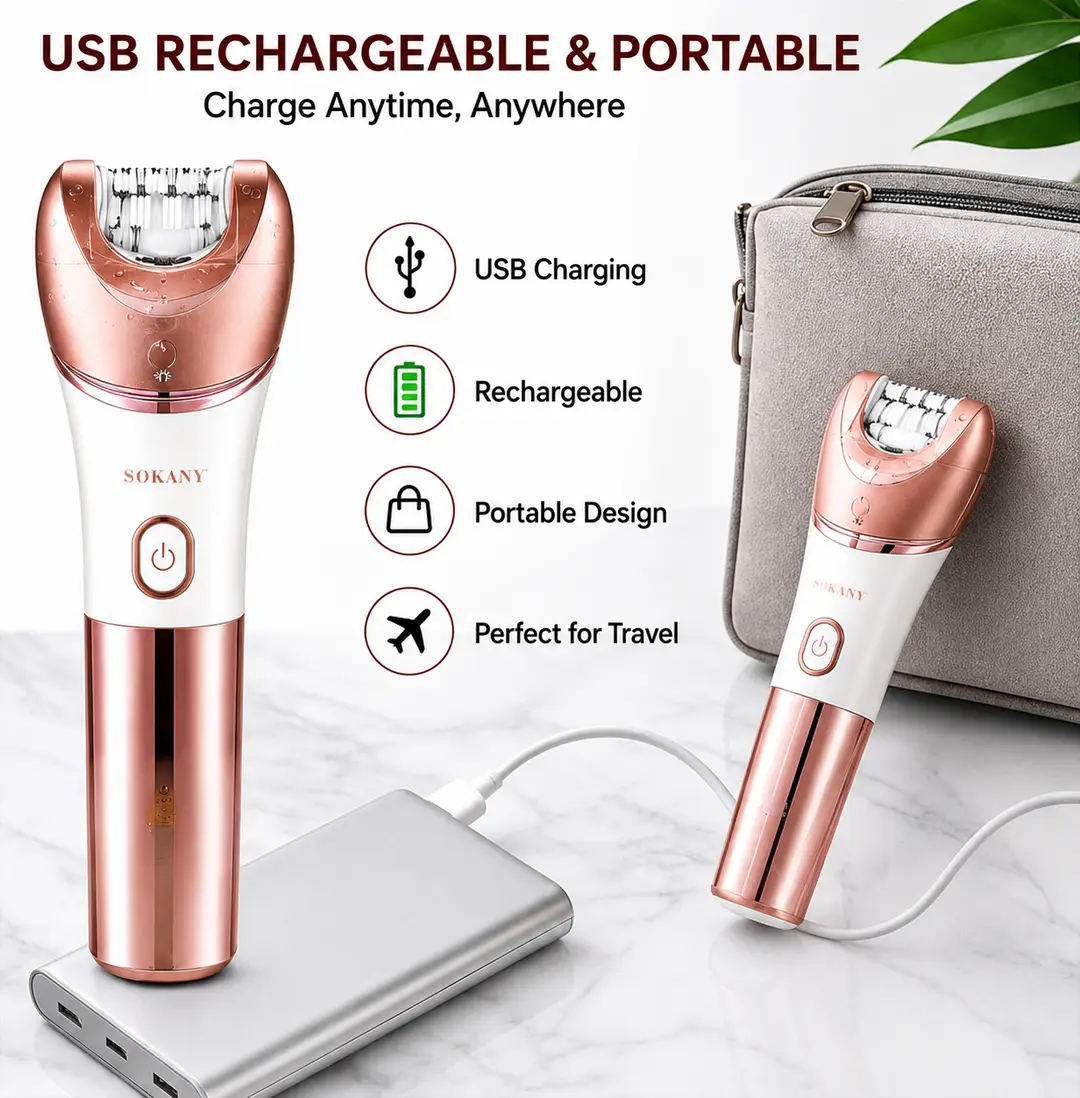 SOKANY SK-17004 6-in-1 Electric Hair Remover & Personal Care Kit – USB Rechargeable
