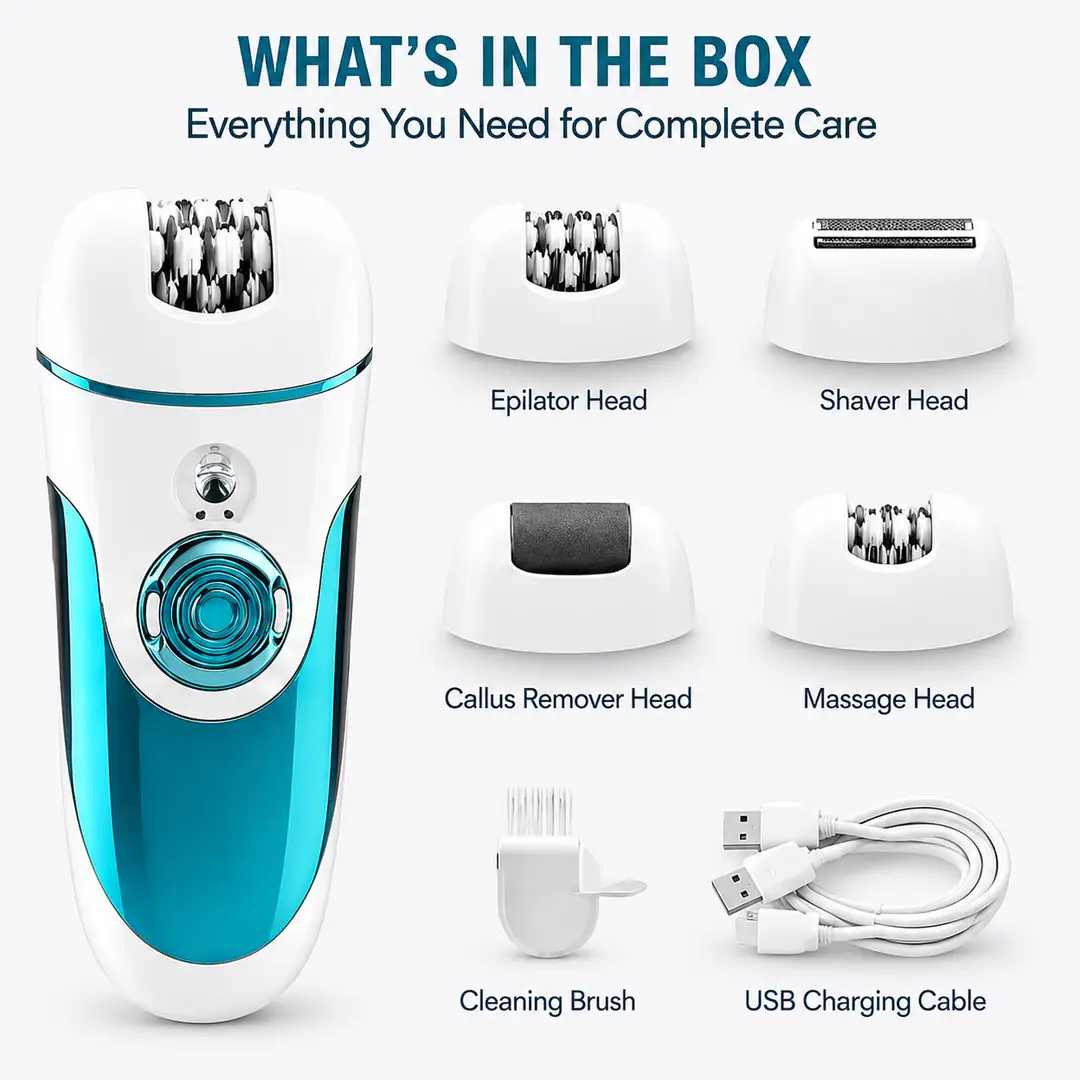 DALING DL-6018 4-in-1 Rechargeable Lady’s Grooming Kit – Electric Hair Remover, Multi-Function Personal Care Trimmer for Women