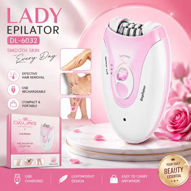 DALING DL-6032 Lady Epilator β USB Rechargeable Electric Hair Removal Device