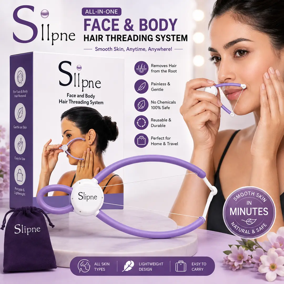 Slipne Face & Body Hair Threading System – Manual Hair Removal Threader for Face, Eyebrows, Upper Lip & Body