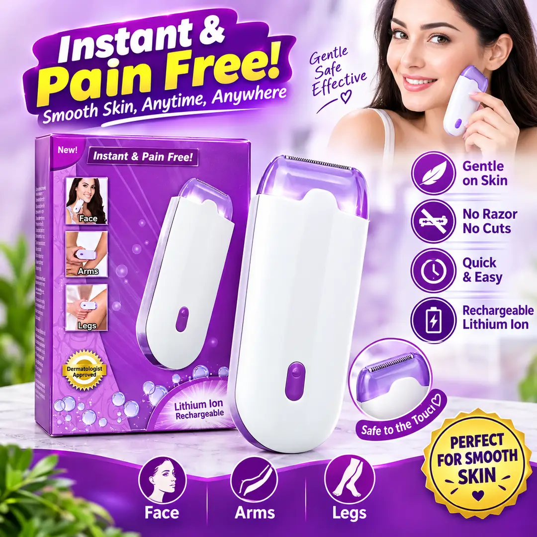 Rechargeable Electric Hair Remover for Women – Pain Free Facial & Body Hair Removal Device with Sensa-Light Technology