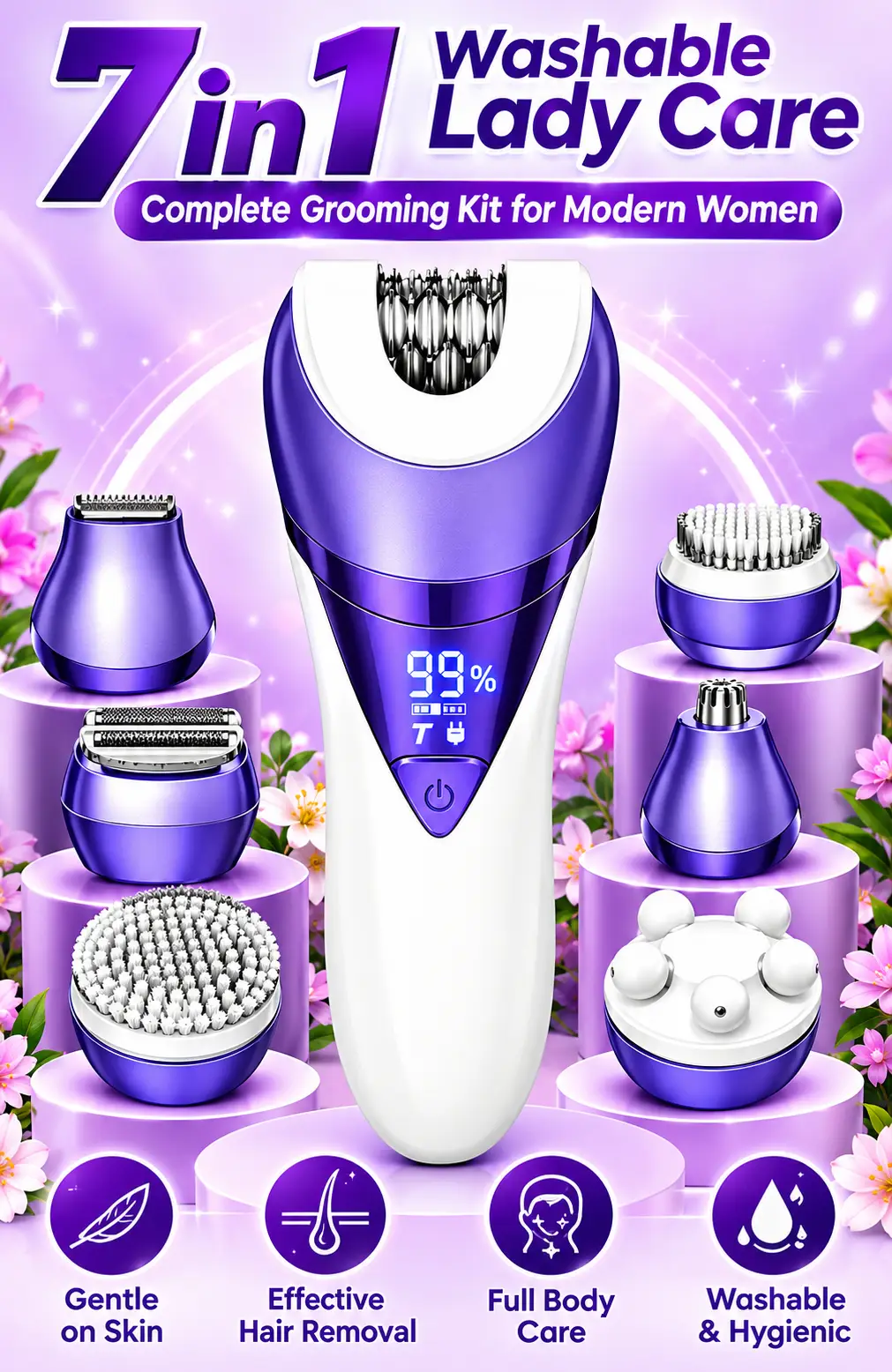 CoralsTechnologiesSmooth7-in-1 Epilator  Ladies Care System