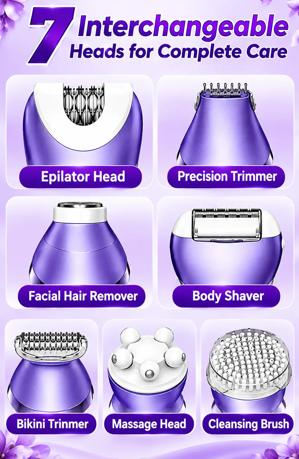 CoralsTechnologiesSmooth7-in-1 Epilator  Ladies Care System