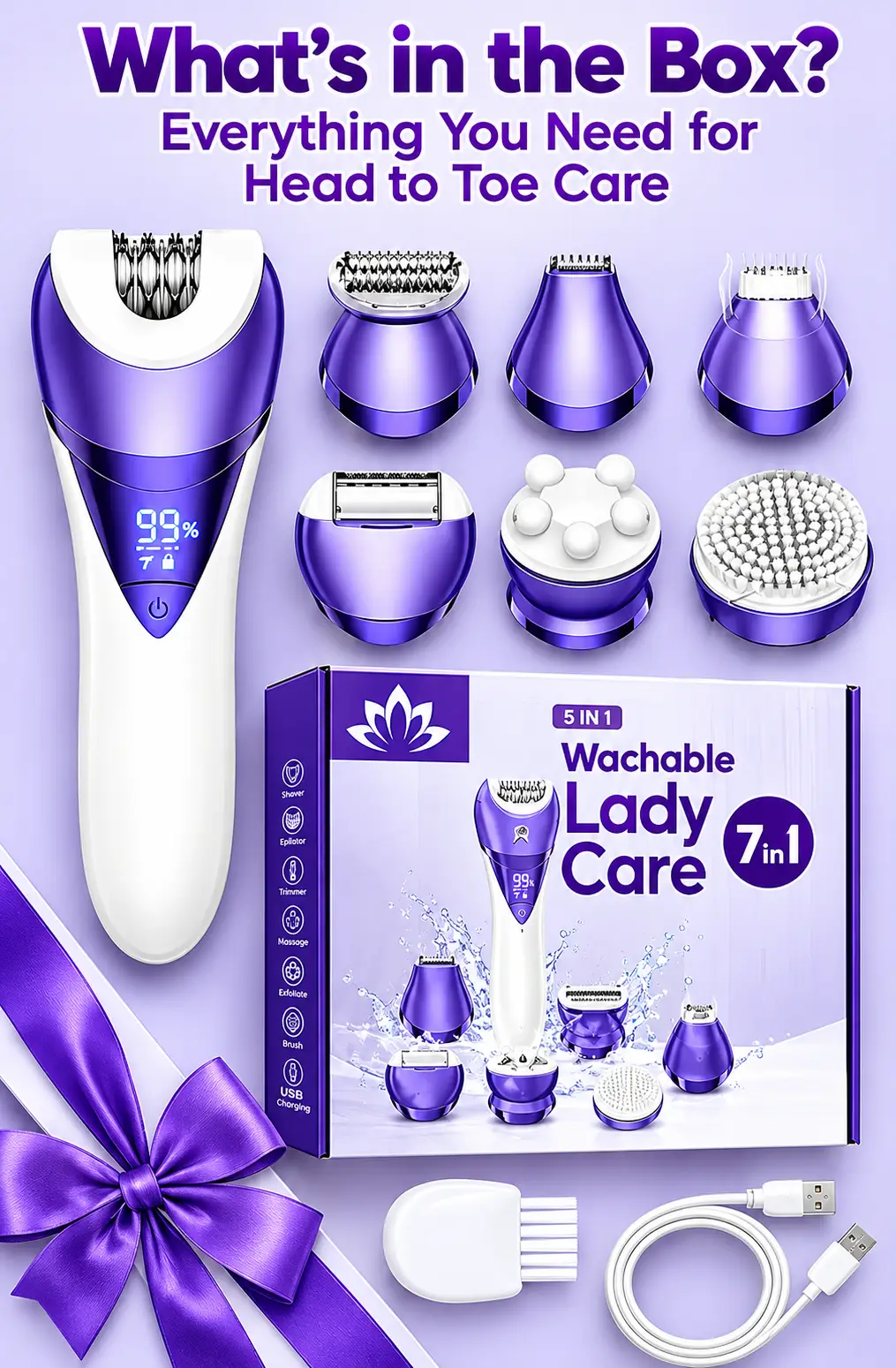 CoralsTechnologiesSmooth7-in-1 Epilator  Ladies Care System