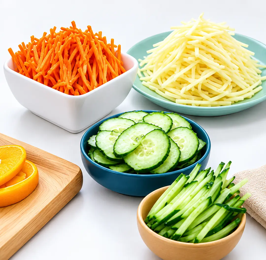 Multifunction Vegetable Slicer & Mandoline Cutter | 4-in-1 Quick Vegetable Chopper for Cucumber, Carrot, Potato & Onion