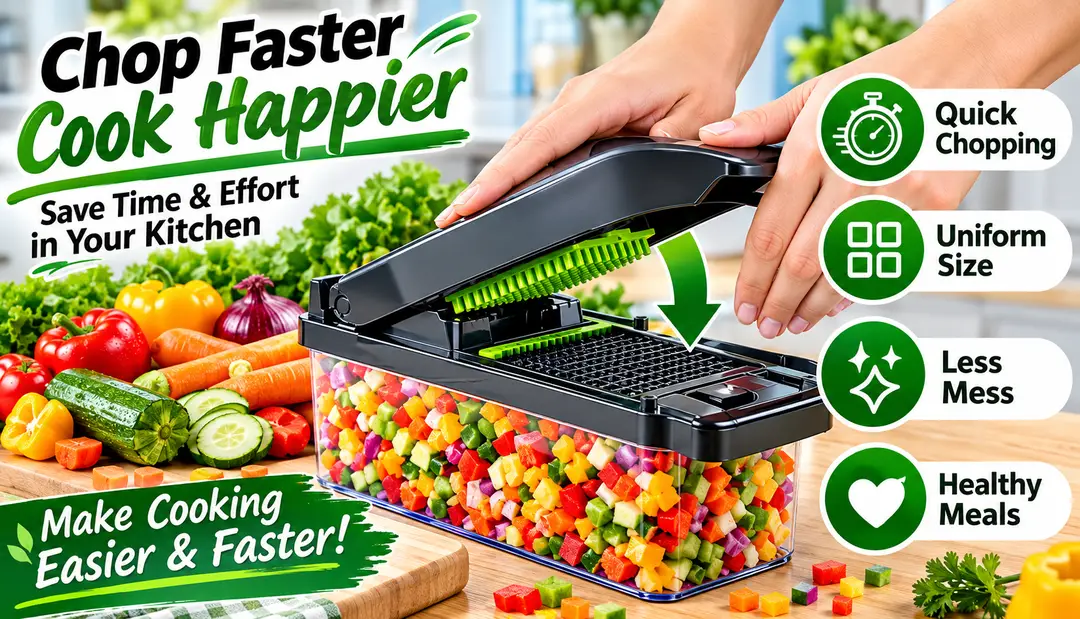 12-in-1 Multi-Functional Vegetable Chopper | Manual Food Slicer & Dicer | Onion, Potato, Carrot, Cucumber & Vegetable Cutter | Multipurpose Kitchen Cutting Tool