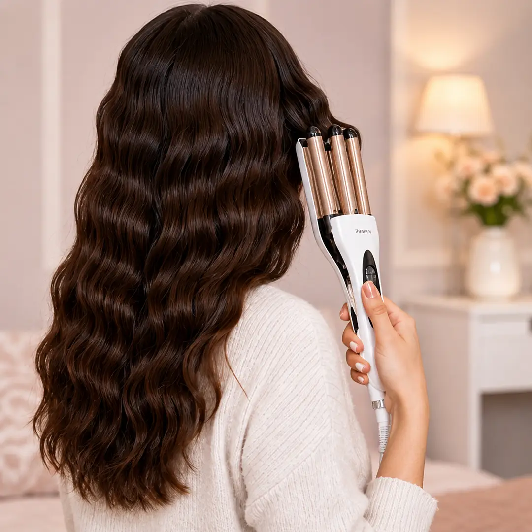 RIWA Ceramic Hair Straightener for Women | Fast Heating Hair Styling Iron | Professional Hair Straightening Tool | Gold