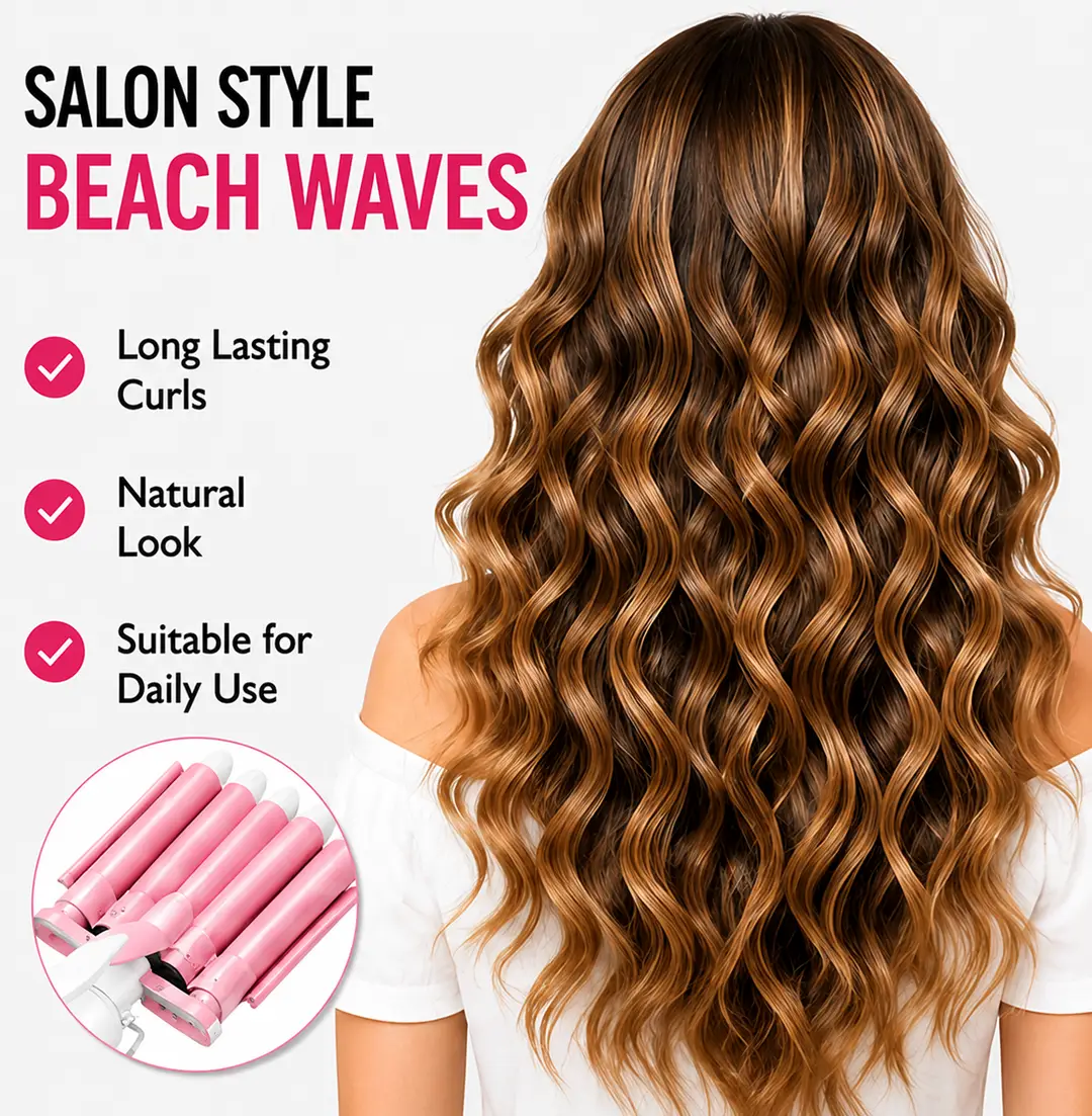 SHINON 5 Barrel Hair Waver Curling Iron | Professional Ceramic Hair Curler | Fast Heating Hair Styling Tool