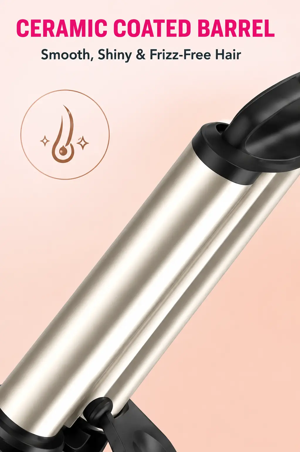 Kemei Professional 3 Barrel Hair Crimper & Curling Iron | Ceramic Hair Waver | Fast Heating Styling Tool