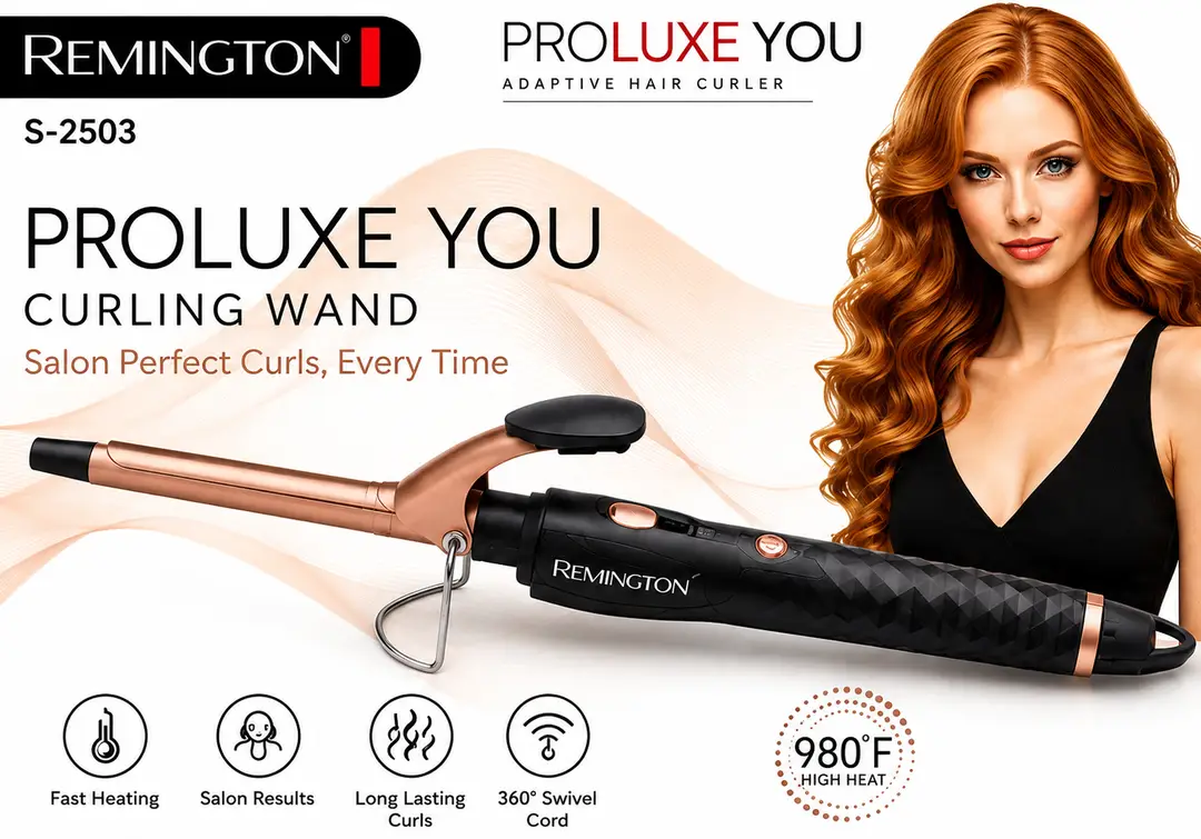Professional Hair Curling Wand S-2503 – 980°F High Heat Hair Curler for Salon & Home Styling