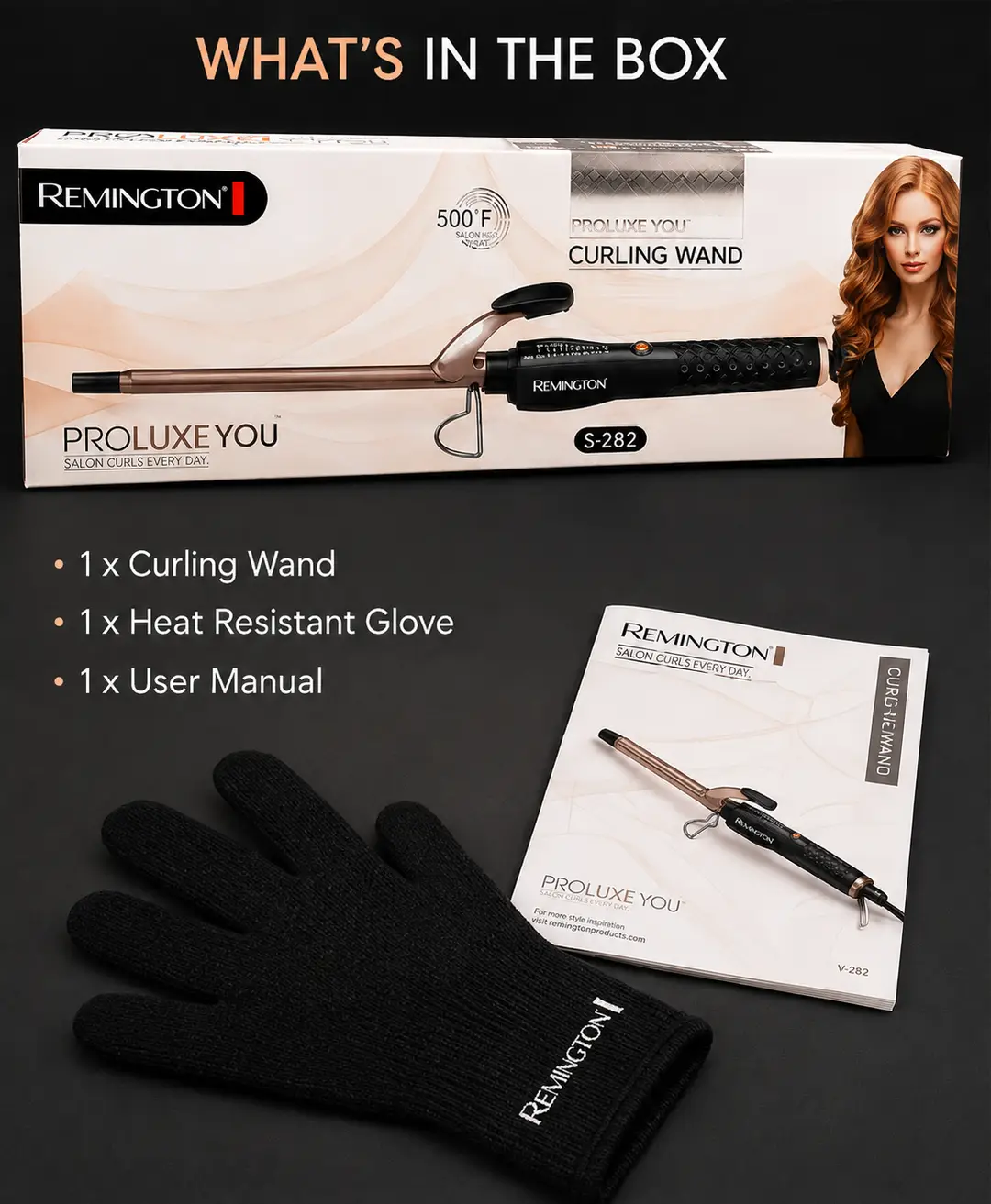 Professional Hair Curling Wand S-2503 – 980°F High Heat Hair Curler for Salon & Home Styling