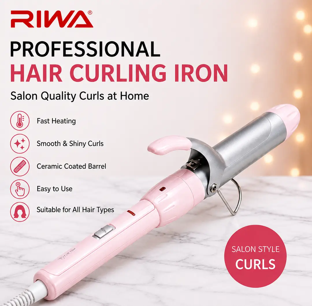RIWA Professional Hair Curling Iron – Salon Style Curls at Home | 32mm