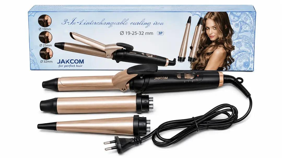 3-in-1 Professional Hair Curler XR-8839 – Interchangeable Barrels Hair Styling Wand for Beautiful Curls & Waves